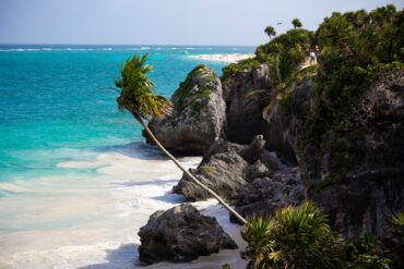 beautiful beach in tulum mexico, mayan riviera